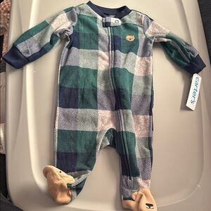 Carter's Green and Blue Plaid Kids One Piece